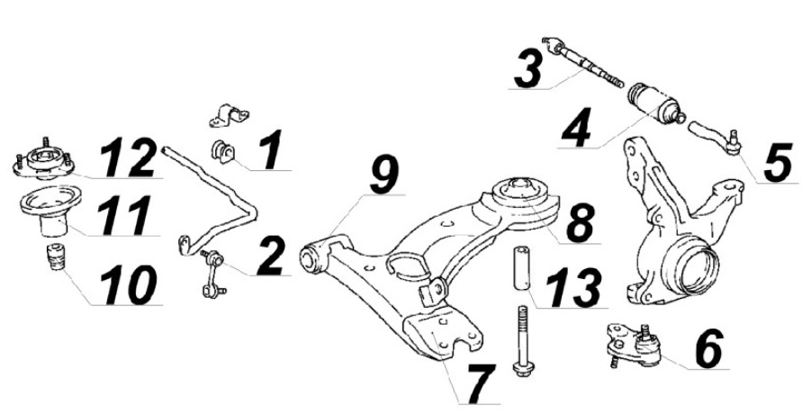 Схема подвески тойота авенсис