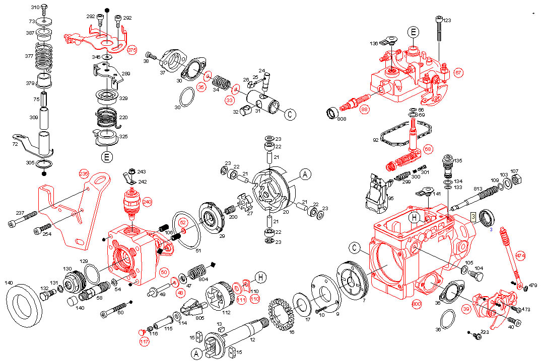 Ремкомлпект универсальный ТНВД  0460484046