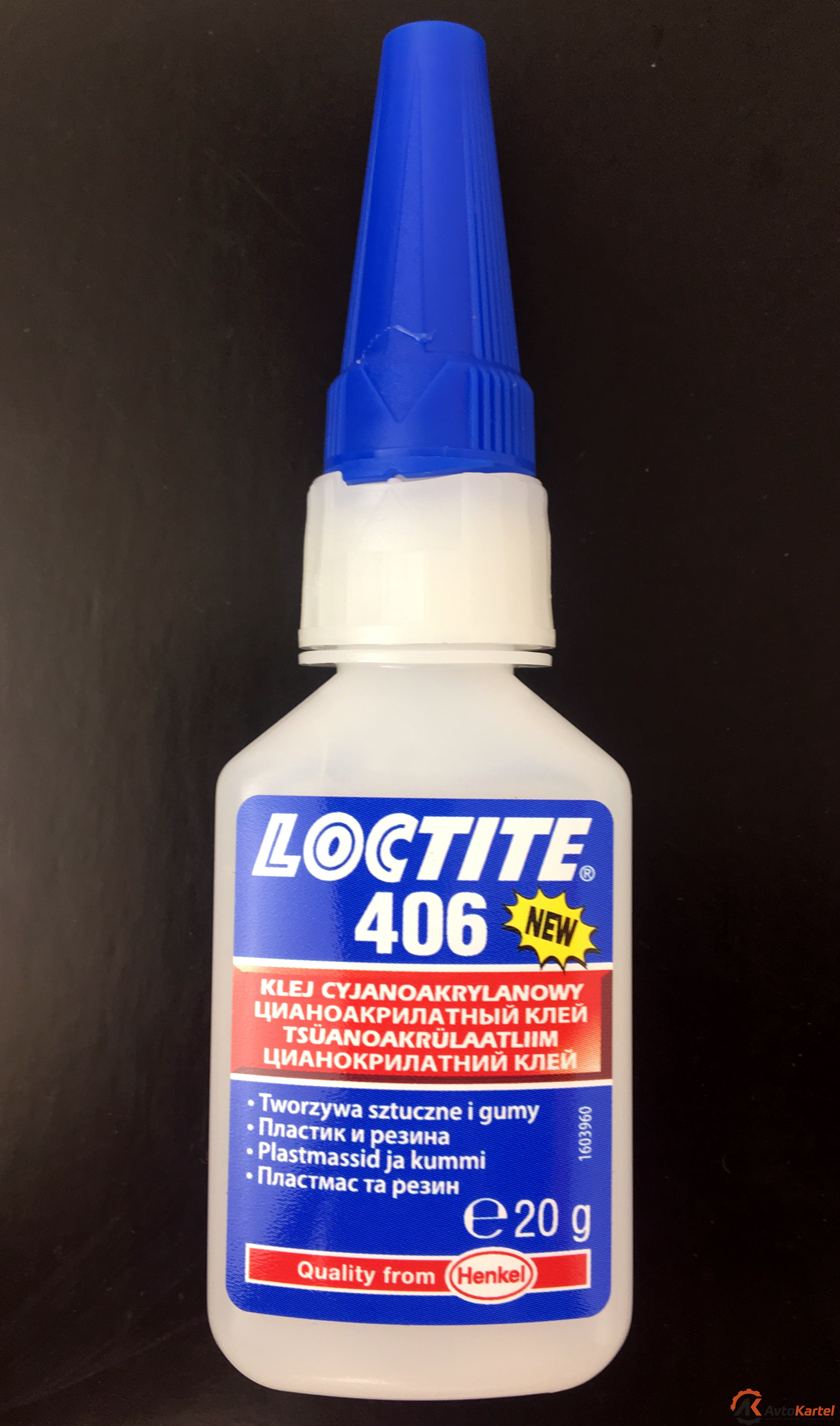 Клей для моментального склеивания LOCTITE 406, низкая вязкость, для склеивания пластмассы и резины, 20 г