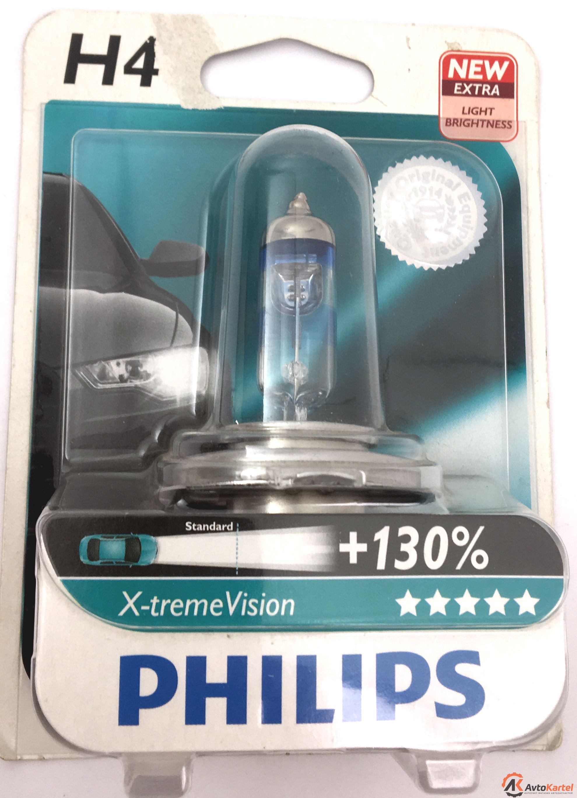 Лампа галогенная PHILIPS блистер 1шт H4 12V 60/55W X-treme VISION +130%