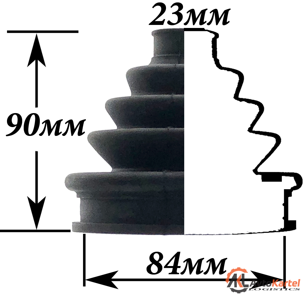 Пыльник ШРУСа 23x84x90мм AUDI, VW, VOLVO