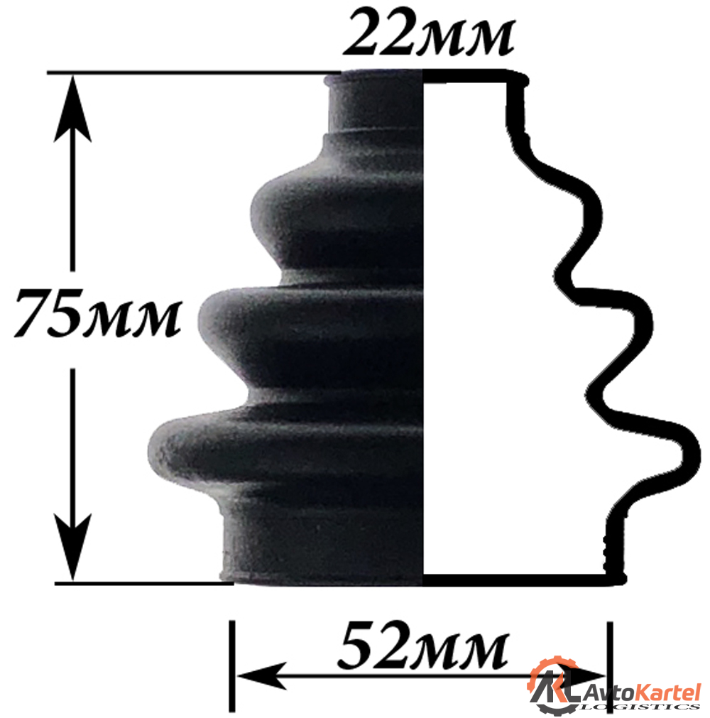 Пыльник ШРУСа 22x52x75мм BMW, VOLVO