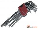 Набор ключей TORX Г-образных средних L=72-174 мм с отверстием 9 предметов
