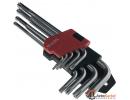 Набор ключей TORX Г-образных средних L=72-174 мм с отверстием 9 предметов