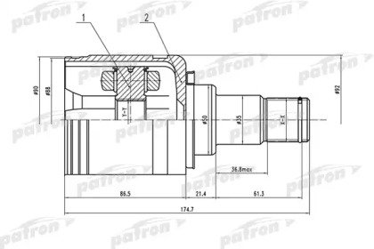 ШРУС внутренний левый 27x50x24 TOYOTA CAMRY ACV30/ 570