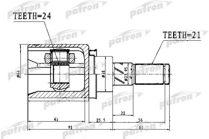 ШРУС внутренний задний 21X38X24 NISSAN MURANO Z50  761