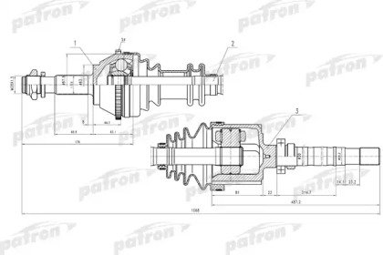 Полуось правая PEUGEOT J5, CITROEN C25,FIAT Ducato 129