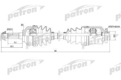 Полуось правая 28x567x56 KIA SORENTO [FY] [F1] [BL 301