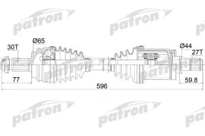 Полуось передняя левая 30X592X27 BMW X3 (E83) 2.0  421