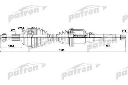 Полуось правая 35X1148X41 CITROEN JUMPER 2,2 HDI 0 425