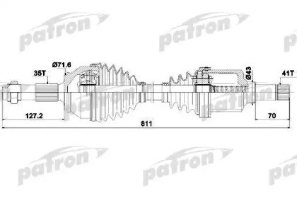 Полуось левая 35X816X41 CITROEN JUMPER 2,2 HDI 06- 426