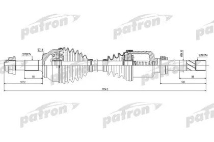 Полуось правая 35X1205X31 CITROEN JUMPER 3,0HDI 06 427