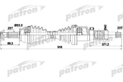 Полуось передняя правая FORD FIESTA V 01-08 FUSION 451