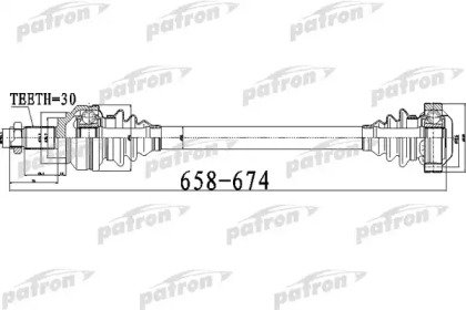 Полуось задняя правая левая 30x658x58,7 BMW 5 03-  480