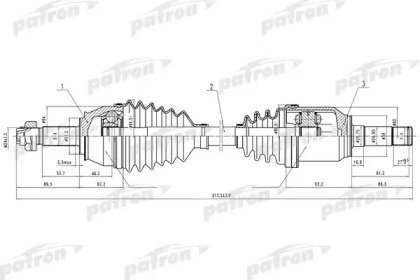 Полуось левая FIAT Doblo 1.3 1.9JTD 01> 635