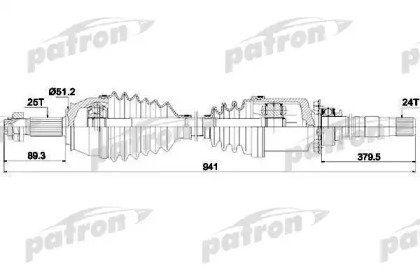 Полуось правая FIAT Doblo 1.3 1.9JTD 01> 636