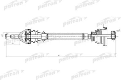 Полуось левая Dacia Logan 1.4-1.6i 09.04>  -ABS 637