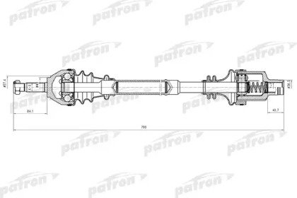 Полуось правая Dacia Logan 1.4-1.6i 09.04>  -ABS 638