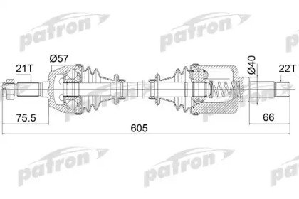 Полуось левая PEUGEOT 306 1.1 1.4 SL 93-01 062