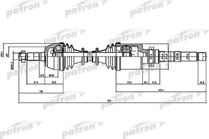 Полуось правая PEUGEOT 306 1.1 1.4 SL 93-01 063