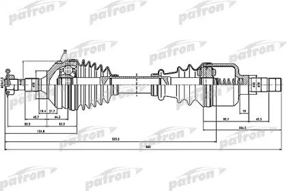 Полуось левая PEUGEOT 406 2.0 HDI 110 2.0 Turbo 2. 291