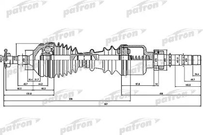 Полуось правая PEUGEOT 406 2.0 HDI 110 2.0 Turbo 2 292