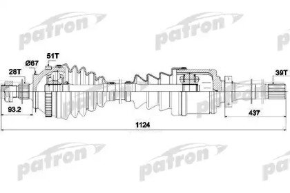 Полуось правая RENAULT MASTER II автобус 2.5 D 2.8 408