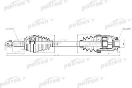 Полуось правая DODGE CALIBER 07-09  JEEP COMPASS  034