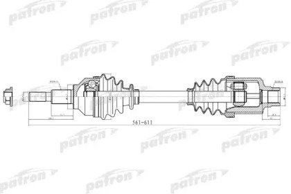 Полуось правая CHRYSLER SEBRING 08-09  DODGE AVEN 042