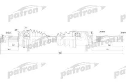 Полуось правая CHRYSLER Voyager 95-01 818