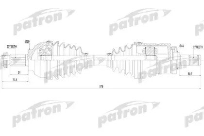 Полуось левая BMW E46 2.5xi-3.0xd 00-05 620