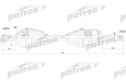 Полуось правая BMW E46 2.5xi-3.0xd 00-05 621