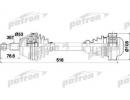 Полуось передняя левая 36x520x53 SEAT LEON 99-, TO 189