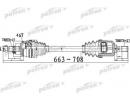 Полуось передний мост справа 27X663X60X27 ABS46T H 495