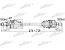 Полуось передний мост слева 27X674X60X25 ABS46T HY 496