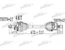 Полуось передний мост слева 27X672X62X27 ABS48T HY 507