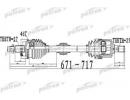 Полуось передний мост слева 27X671X60X25 ABS46T KI 511