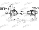 Полуось передний мост справа 30x567x88x28 ABS52T K 522