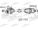 Полуось передний мост слева 30x659x88x28 ABS52T KI 523