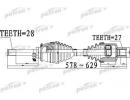 Полуось передний мост слева 28X578X53X27 SSANG YON 533