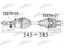 Полуось передний правый левый 28X545X60X27 SSANG Y 534