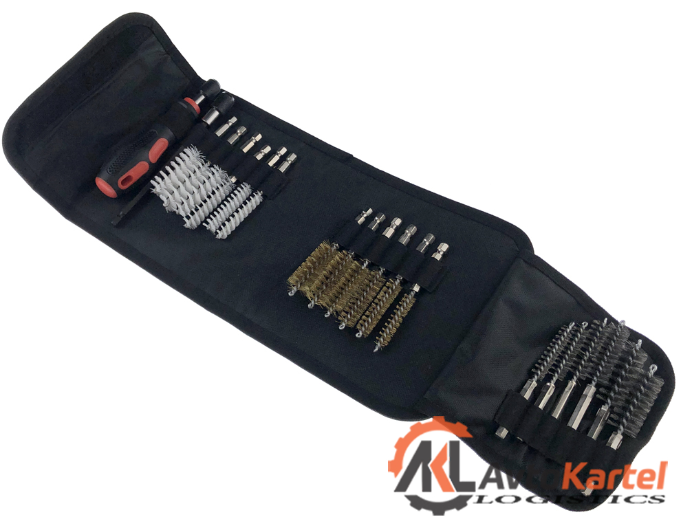 Набор щёток-ершей для внутренней чистки отверстий 9, 11, 13, 15, 17, 19мм 20 предметов