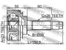 Шрус наружный 23x56x26 TOYOTA COROLLA SED/CP/WG AE 010