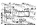 ШРУС НАРУЖНЫЙ 19x54x25 (MITSUBISHI PAJERO PININ/IO A43