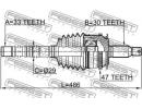 Шрус наружный с валом левый 33x485x30 MITSUBISHI P 47L