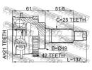 ШРУС НАРУЖНЫЙ 21x49x25 (SUZUKI BALENO/ESTEEM SY413 A42