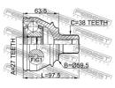 Шрус наружный 27x59.5x38 AUDI A6 AVANT (4F5) 2005- 0A8