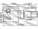 Шрус внутренний левый 23x40x26 FORD FOCUS CB4 2008 TLH