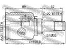 Шрус внутренний левый 21x38x22 FORD FIESTA/FUSION  TLH