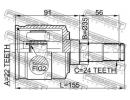 Шрус внутренний левый 22x35x24 KIA SHUMA,II/SEPHIA TLH